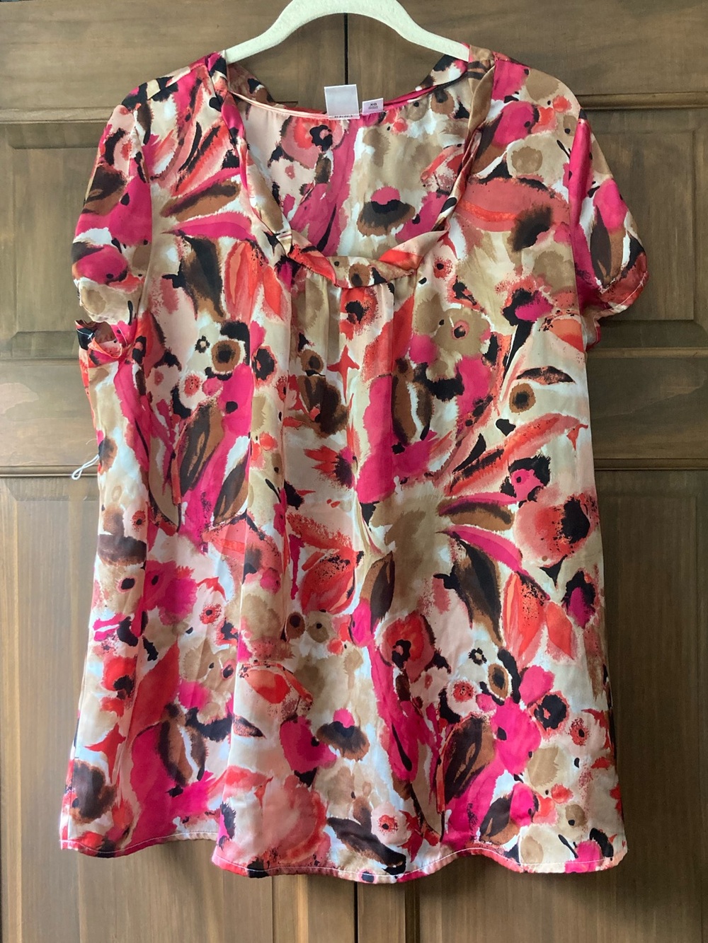 Duo Maternity Shades of Pink & Brown SS Top XL (Maternity)